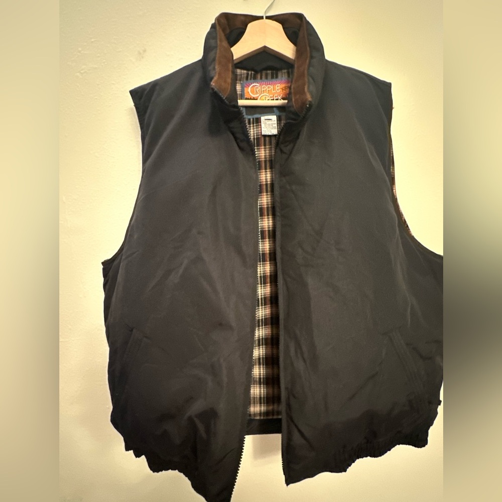 PBR Professional Bull‎ Riders Down Vest flannel lining and corduroy collar NWOT
